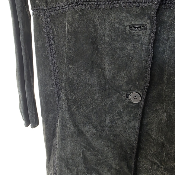 Womens Black Leather coat - Picture 6 of 8